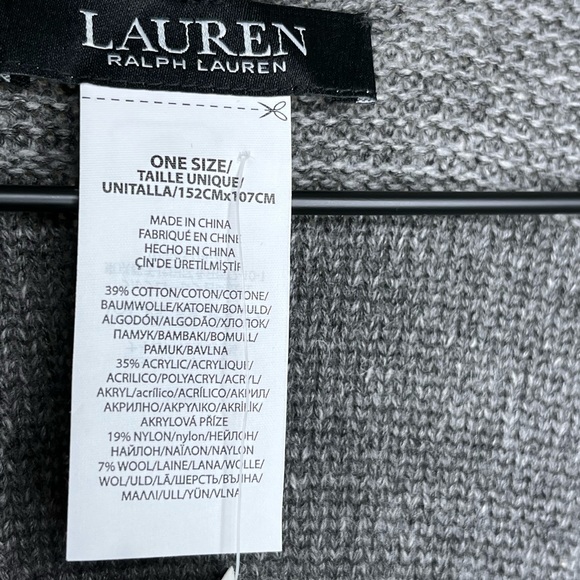 LAUREN RALPH LAURE Abstract Wool-blend Logo Sweater Cape - Picture 7 of 8